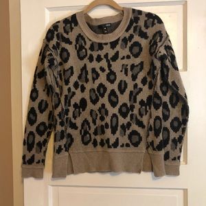 Aqua cashmere leopard sweater